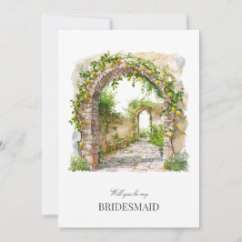 Medelhavsfärgen Bridesmaid Frieri kort