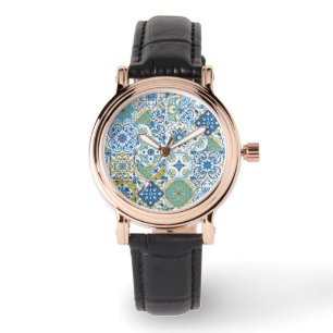 Medelhavsfärger/ Azulejo-kakel Armbandsur