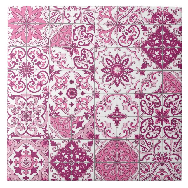 Medelhavsfärger/ Azulejo-kakel Kakelplatta (Framsidan)