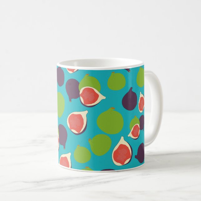 Medelhavsfig Sommar Fruit Mönster Kaffemugg (Framsida höger)