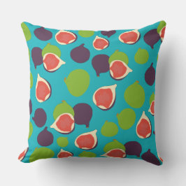 Medelhavsfig Sommar Fruit Mönster Kudde