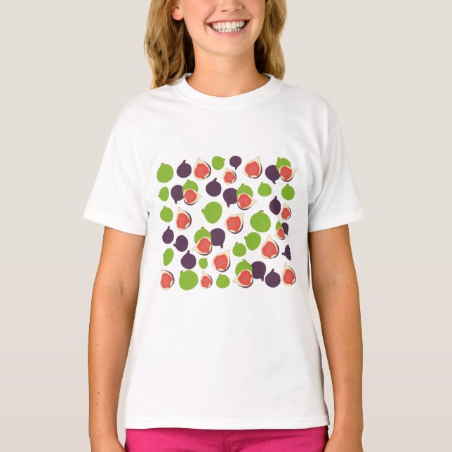 Medelhavsfig Sommar Fruit Mönster T Shirt (Framsida)