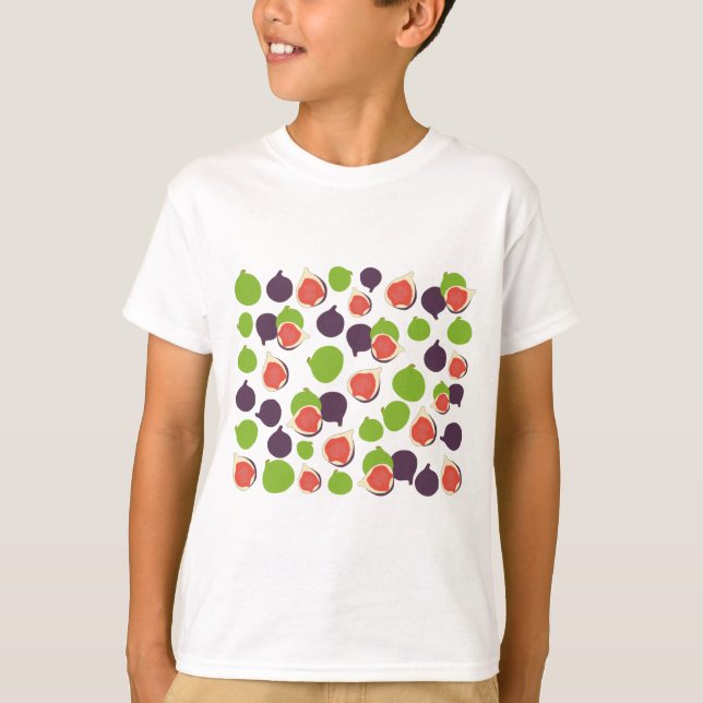Medelhavsfig Sommar Fruit Mönster T Shirt (Framsida)