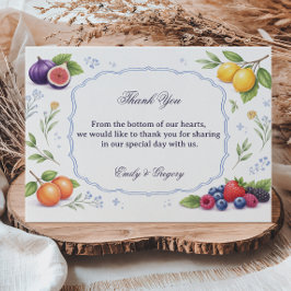 Medelhavsfrukt Blommig Appreciationsdesign Tack Kort