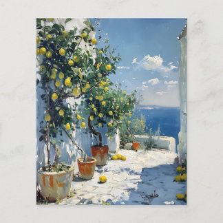 Medelhavsimpressionism med citroner flygblad