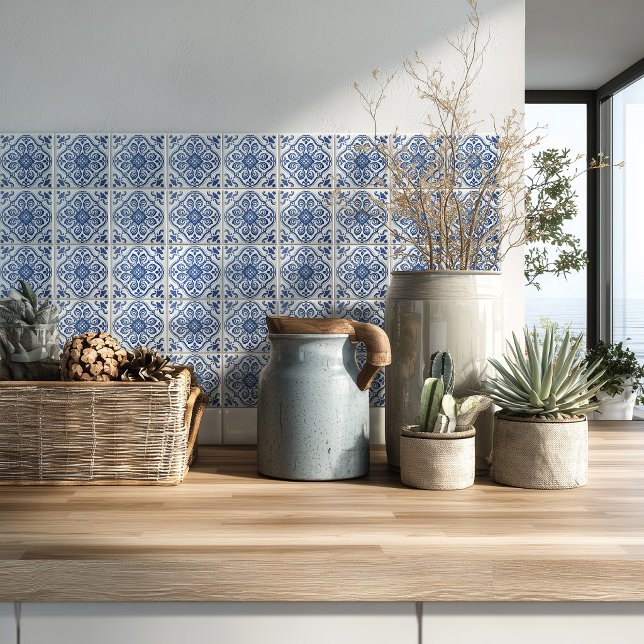 Medelhavskök Azulejo-mönstrad backsplash Kakelplatta (Skapare uppladdad)