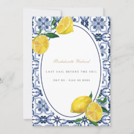 Medelhavskort för citronplattan Bachelorette Helg Inbjudningar