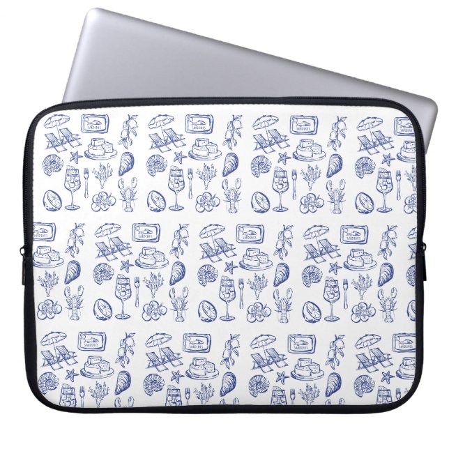 Medelhavsliv Skiss Laptop Fodral (Framsidan)