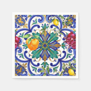Medelhavsmoasik citronfrukt pappersservett