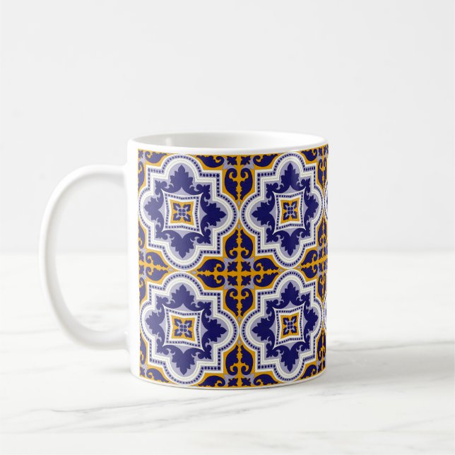 Medelhavsmönstrad kök kaffemugg (Vänster)