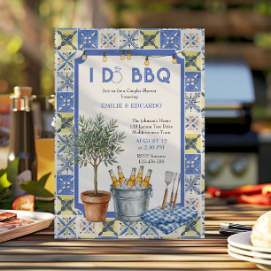 Medelhavsplattor Jag gör BBQ-par bröllopsdusch för Inbjudningar