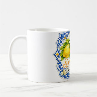 Medelhavsplattor Lemon – Akvarellkonst med namn Kaffemugg