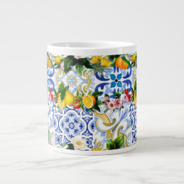 Medelhavsplattor, majolica, siciliansk stil jumbo mugg