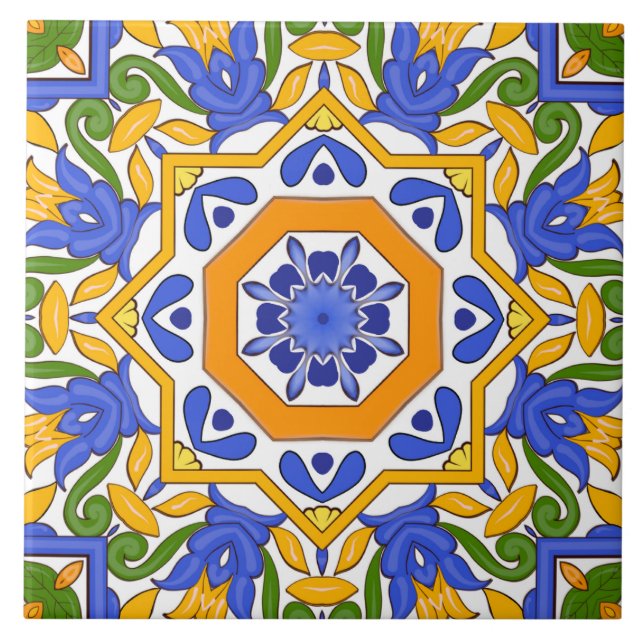 Medelhavsplattor,majolica,sicilianska, Kakelplatta (Framsidan)