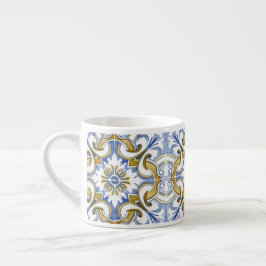 Medelhavsplattor, majolica,Sicilien stil Espressomugg
