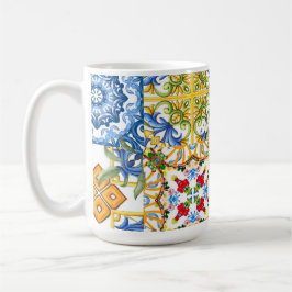 Medelhavsplattor, majolica,Sicilien stil Kaffemugg
