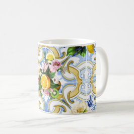 Medelhavsplattor, majolica,Sicilien stil Kaffemugg