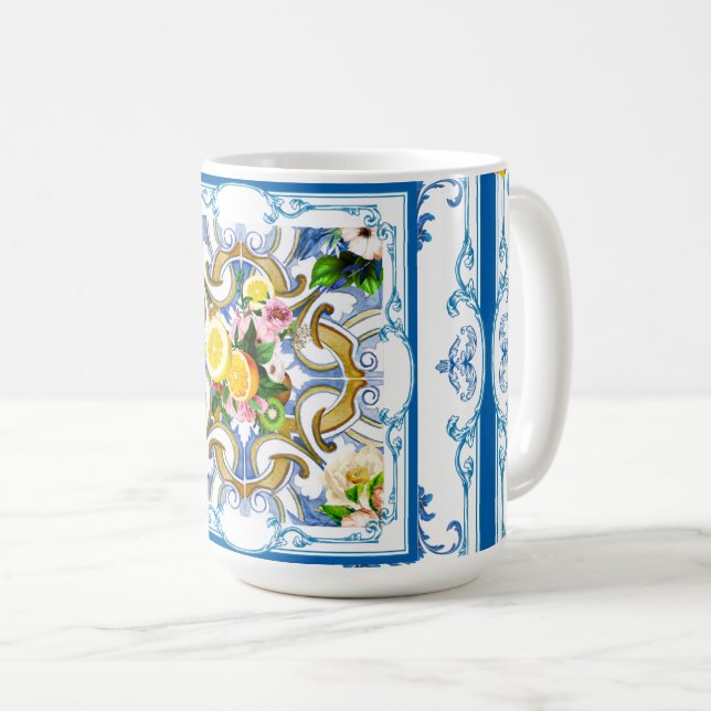 Medelhavsplattor, majolica,Sicilien stil     Kaffemugg (Framsida höger)