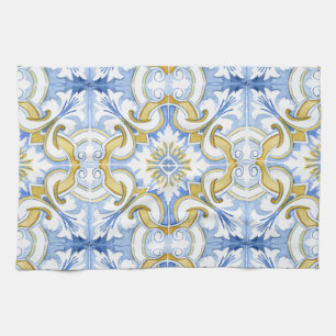 Medelhavsplattor, majolica,Sicilien stil Kökshandduk