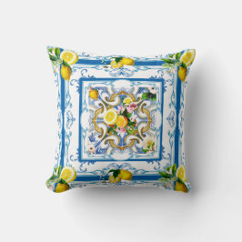 Medelhavsplattor, majolica,Sicilien stil Kudde