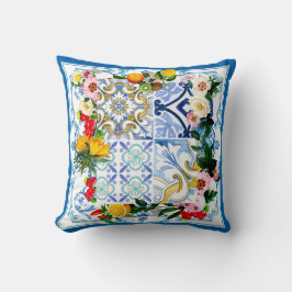 Medelhavsplattor, majolica,Sicilien stil Kudde