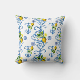 Medelhavsplattor, majolica,Sicilien stil Kudde