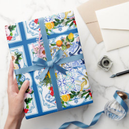 Medelhavsplattor, majolica,Sicilien stil Presentpapper