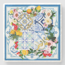 Medelhavsplattor, majolica,Sicilien stil Stenunderlägg