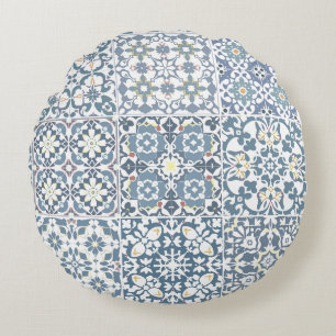 Medelhavsplattor, marockanska, majolika, Azulejo Rund Kudde