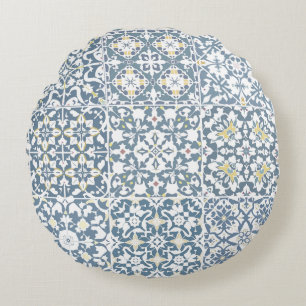 Medelhavsplattor, marockanska, majolika, Azulejo Rund Kudde