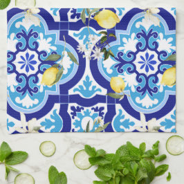 medelhavsplattor, mosaik, citron, kökshandduk