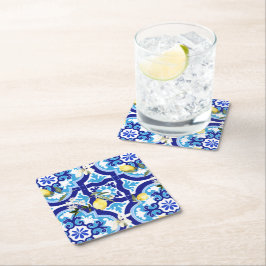medelhavsplattor, mosaik, citron, underlägg papper kvadrat