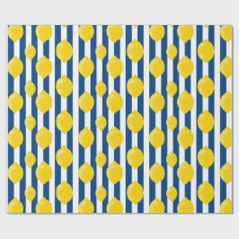 Medelhavssommar Ränder och Citroner Presentpapper