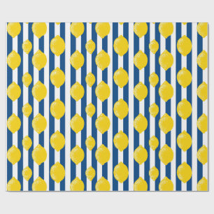 Medelhavssommar Ränder och Citroner Presentpapper