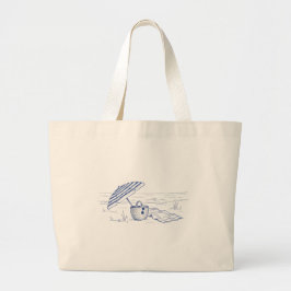 Medelhavsstrand tote jumbo tygkasse