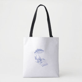 Medelhavsstrand tote tygkasse