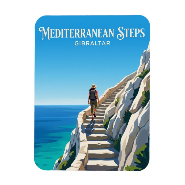 Medelhavstrappan, Övre klippan, Gibraltar Magnet (Vertikal)