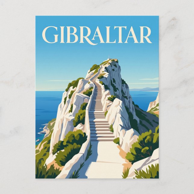 Medelhavstrapporna Gibraltar Vykort (Framsida)