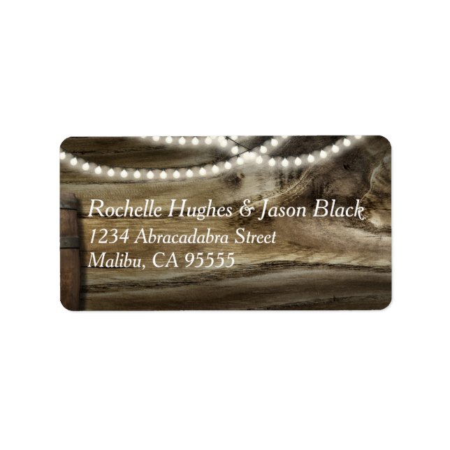 Medelletikett för Rustic Winery Bröllop Adressetikett (Framsidan)