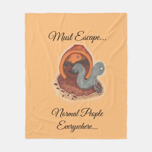 Medellfilt - Måste rymma... Den prickade varelsen Fleecefilt (Framsidan)