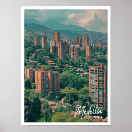 Medellin Colombia Art Resa berömd ställe Poster