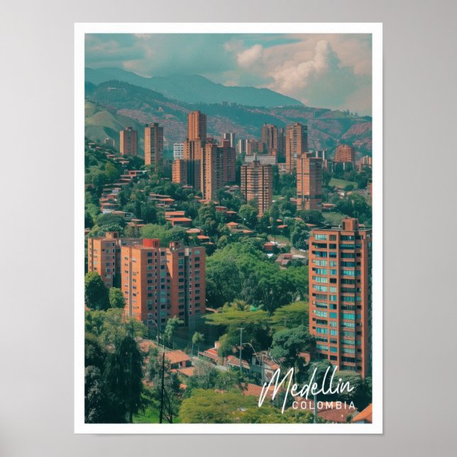 Medellin Colombia Art Resa berömd ställe Poster (Framsidan)