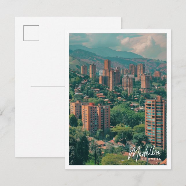 Medellin Colombia Art Resa berömd ställe Vykort (Fram/baksida)