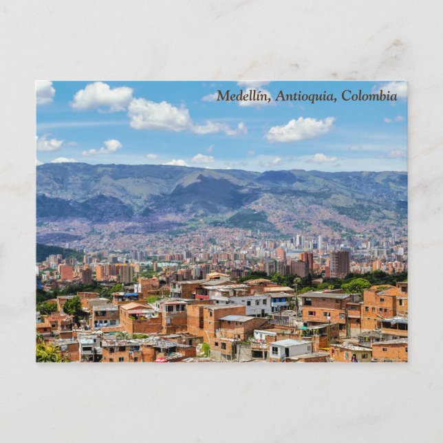 Medellín, Colombia, Barrio San Javier City View Vykort (Framsida)