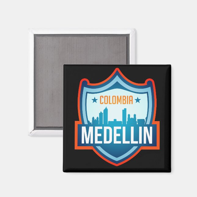 Medellin Colombia Cityscape Magnet (Front/Back)