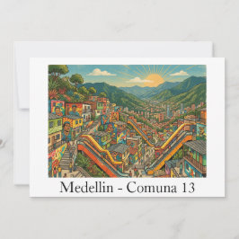 Medellin Colombia Comuna 13 Resemotiv Konst Kort