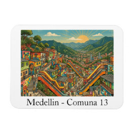 Medellin Colombia Comuna 13 Resemotiv Konst Magnet