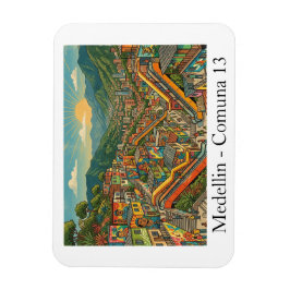 Medellin Colombia Comuna 13 Resemotiv Konst Magnet