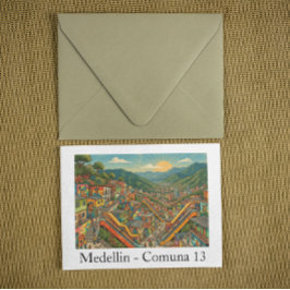Medellin Colombia Comuna 13 Resemotiv Konst Vykort