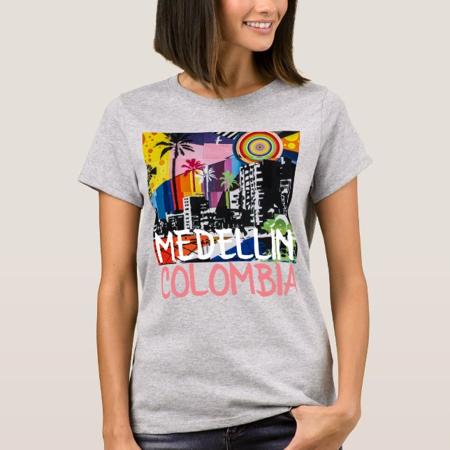 MEDELLÍN COLOMBIA Coola Graffiti Mural Shirt, W T Shirt (Framsida)